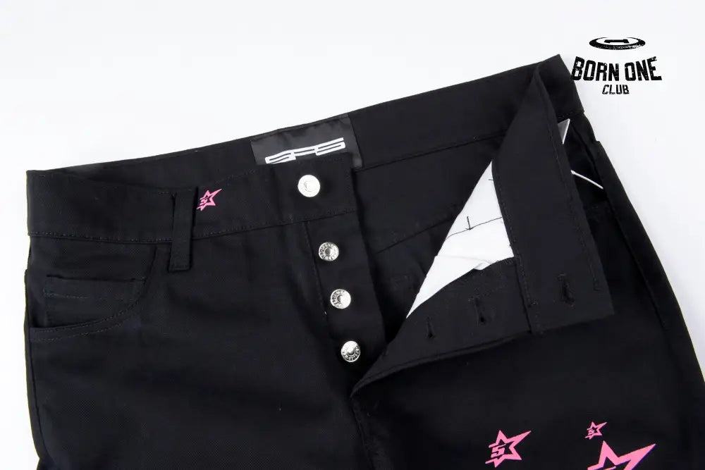 Sp5der Pink Stars Calça Jeans