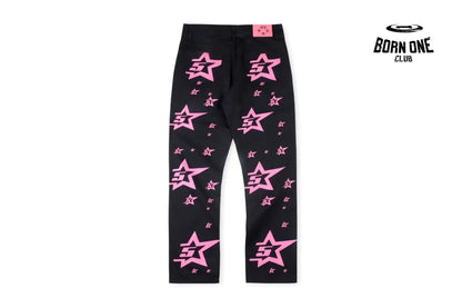 Sp5der Pink Stars Calça Jeans