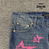 Sp5der Pink Stars Calça Jeans