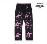 Sp5der Pink Stars Calça Jeans
