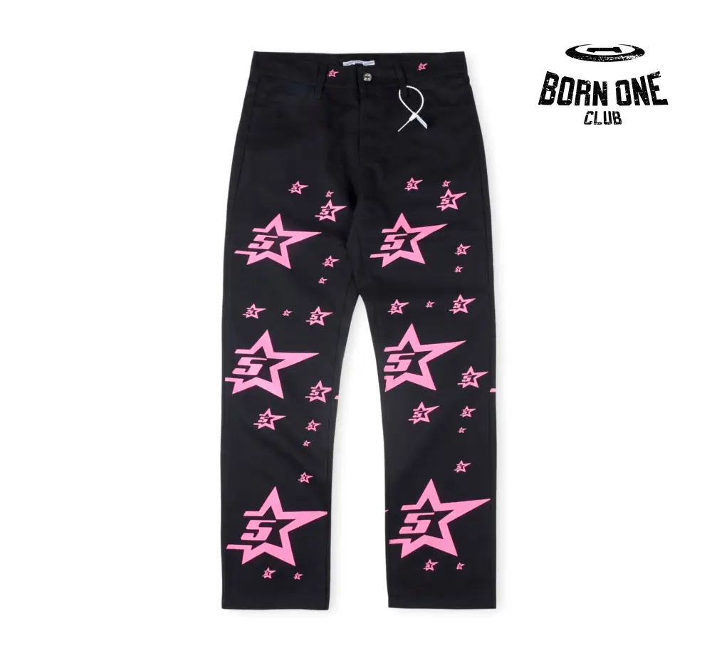 Sp5der Pink Stars Calça Jeans