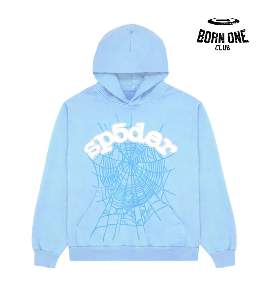 Sp5der Web Hoodie Sky Blue Hoodie