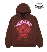 Sp5der Web Logo Hoodie Brown Hoodie
