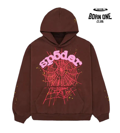 Sp5der Web Logo Hoodie Brown Hoodie