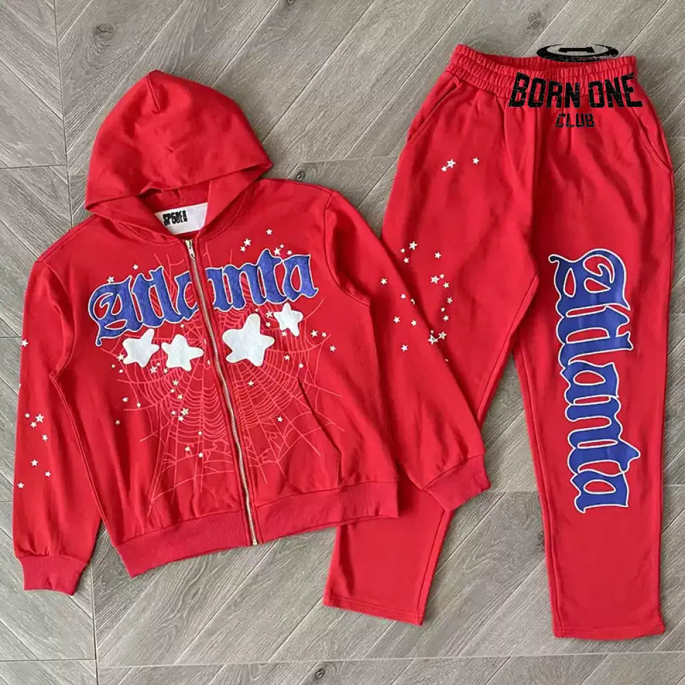 Sp5der worldwide Atlanta Hoodie Jacket Jaqueta Moletom Conjunto