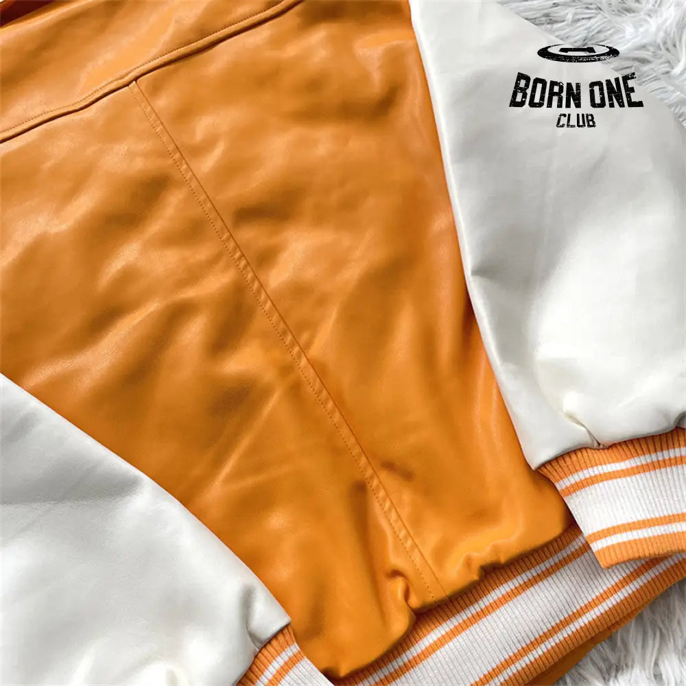 Sp5der Worldwide S Logo Varasity Orange Jacket Jaqueta