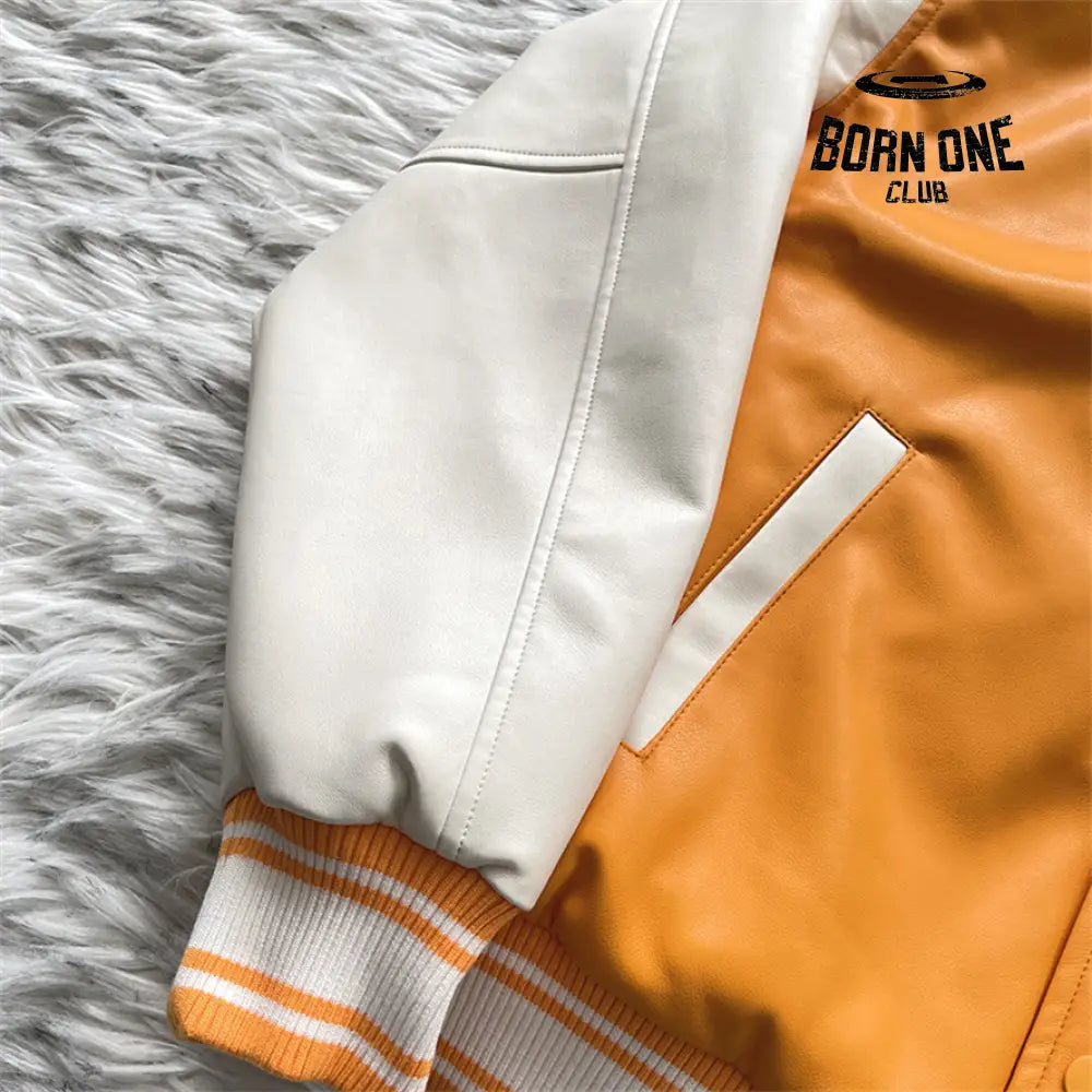 Sp5der Worldwide S Logo Varasity Orange Jacket Jaqueta