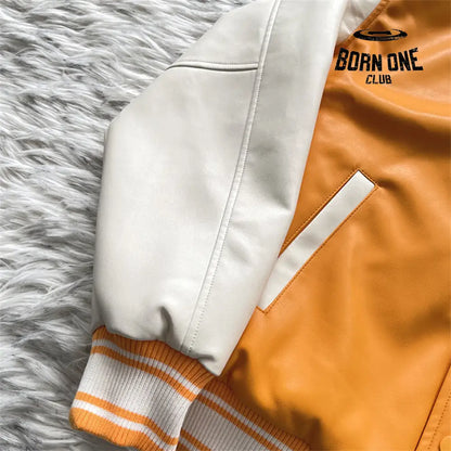 Sp5der Worldwide S Logo Varasity Orange Jacket Jaqueta
