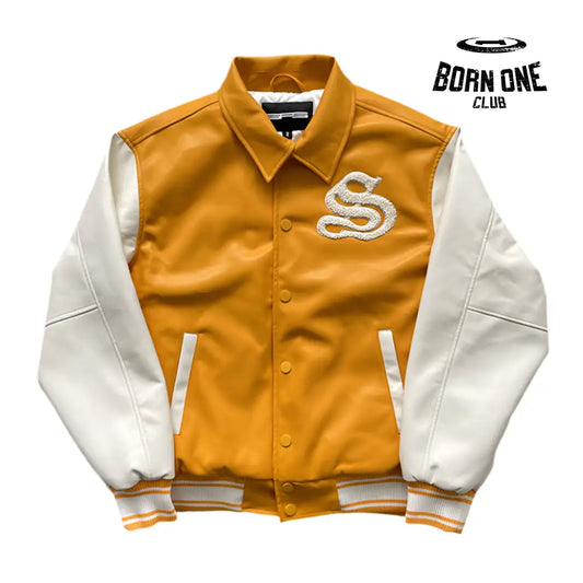 Sp5der Worldwide S Logo Varasity Orange Jacket Jaqueta