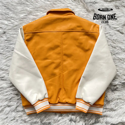 Sp5der Worldwide S Logo Varasity Orange Jacket Jaqueta