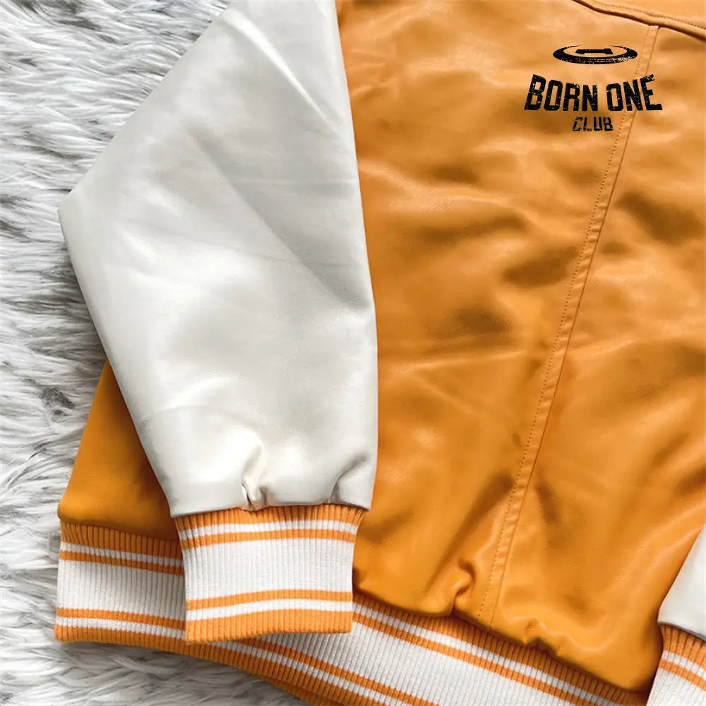Sp5der Worldwide S Logo Varasity Orange Jacket Jaqueta