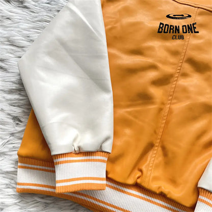 Sp5der Worldwide S Logo Varasity Orange Jacket Jaqueta