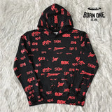 Spider Sp5der Worldwide Hoodie Black Red Moletom