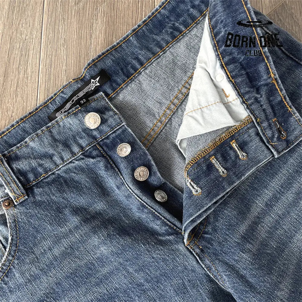 Spider Worldwide denim jean jacket Conjunto Jaqueta Calça