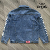 Spider Worldwide denim jean jacket Conjunto Jaqueta Calça