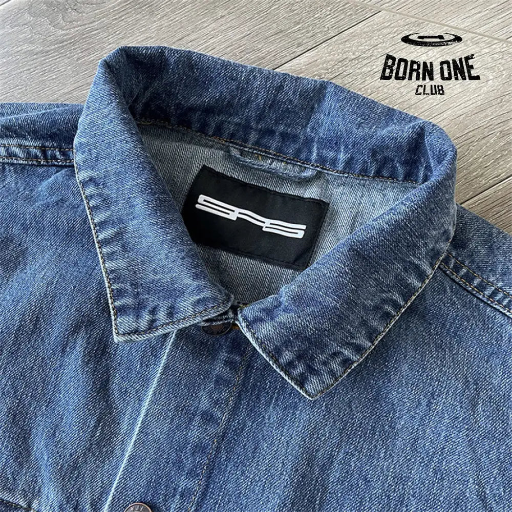 Spider Worldwide denim jean jacket Conjunto Jaqueta Calça