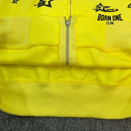 Spider Yellow 5-Star Zip Hoodie Jaqueta Moletom