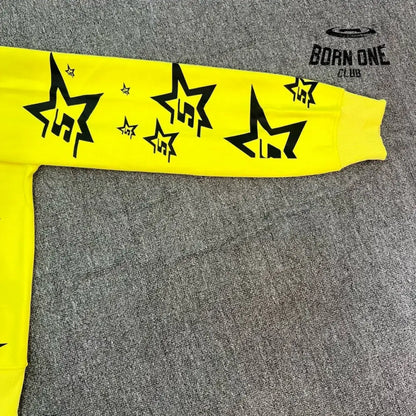 Spider Yellow 5-Star Zip Hoodie Jaqueta Moletom