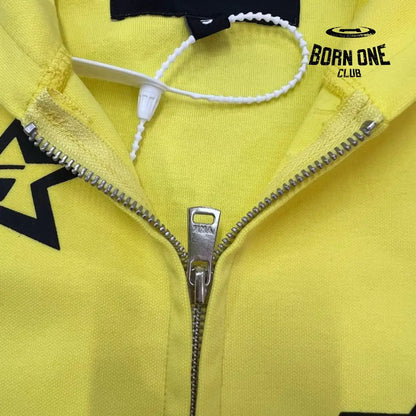 Spider Yellow 5-Star Zip Hoodie Jaqueta Moletom