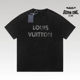 Camiseta Louis Vuitton LV Black Distressed Logo