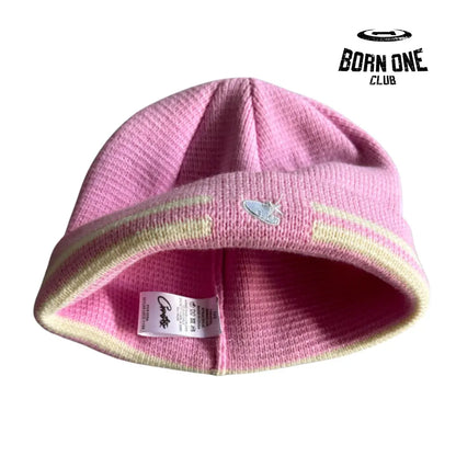 Touca Corteiz Knit Stripe Beanie Pink