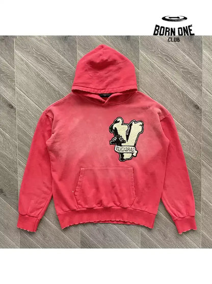 Vertabrae Embroidered Patch Logo Hoodie Moletom