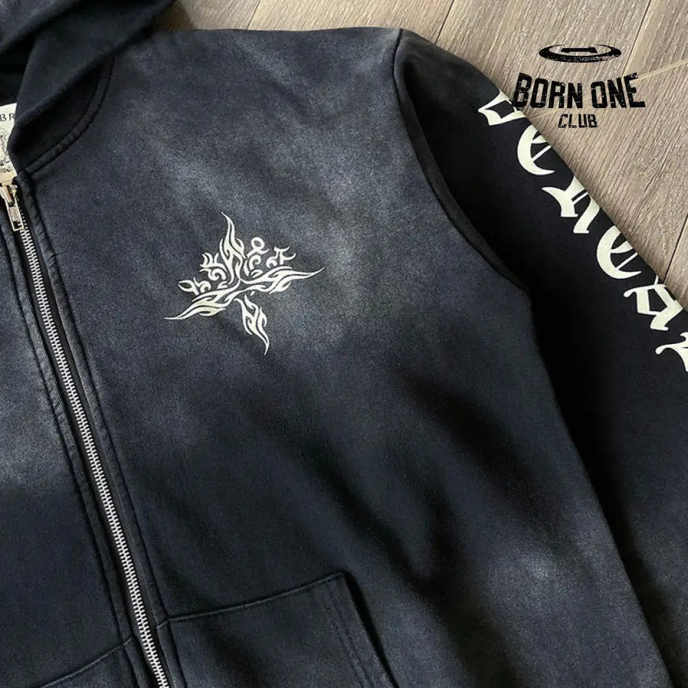 Vertabrae Jacket Zip Up Hoodie Tattoo Jaqueta Moletom