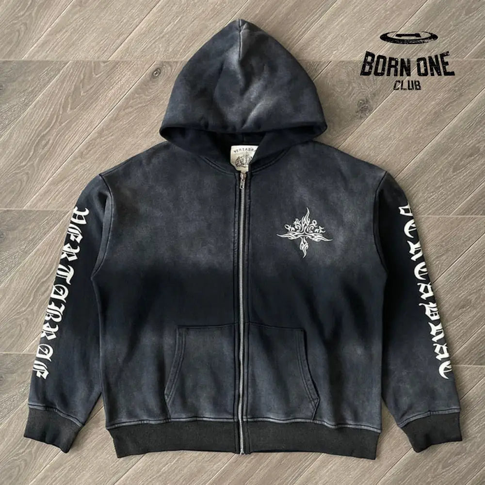 Vertabrae Jacket Zip Up Hoodie Tattoo Jaqueta Moletom