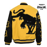 Louis Vuitton Leather Embroidered Varsity Jaqueta