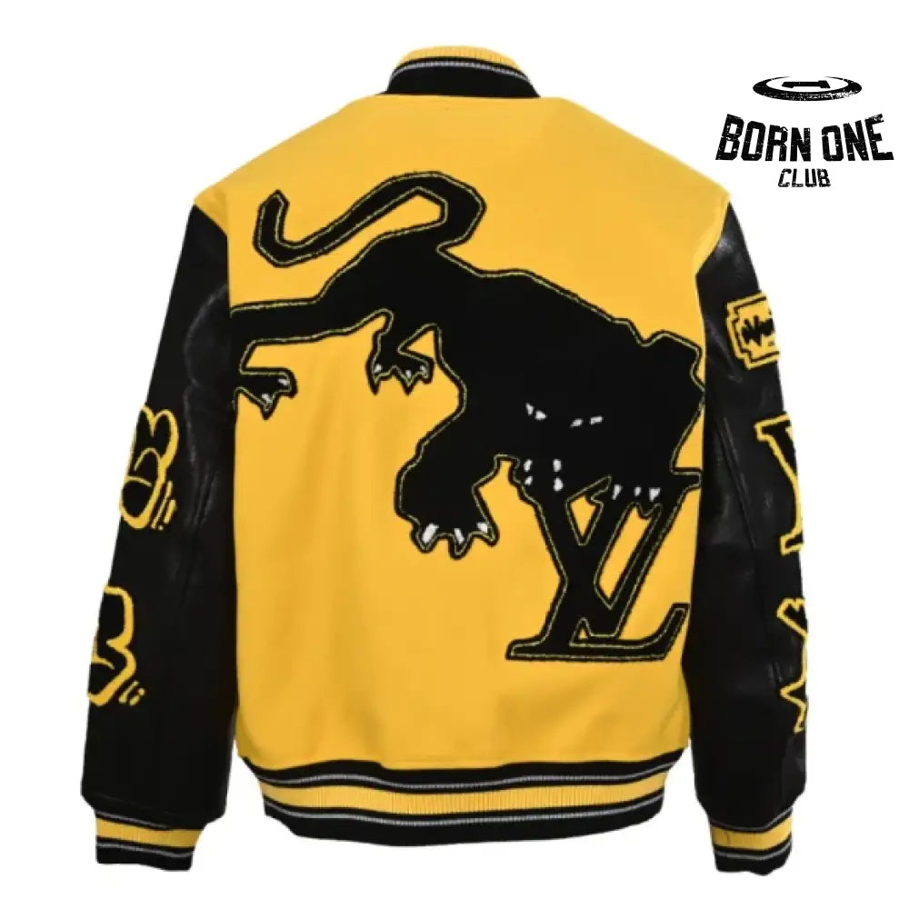 Louis Vuitton Leather Embroidered Varsity Jaqueta