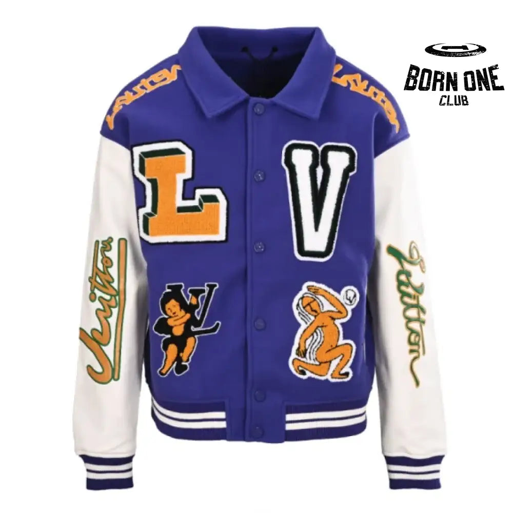 Louis Vuitton Multi Patches Mixed Leather Varsity Jaqueta