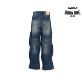 Louis Vuitton Washed Wavy Calça Jeans