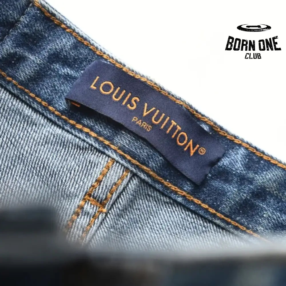 Louis Vuitton Washed Wavy Calça Jeans
