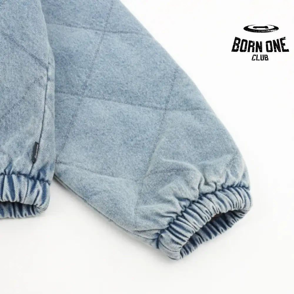 Supreme Zip-Off Sleeve Quilted Bomber Jaqueta Denim